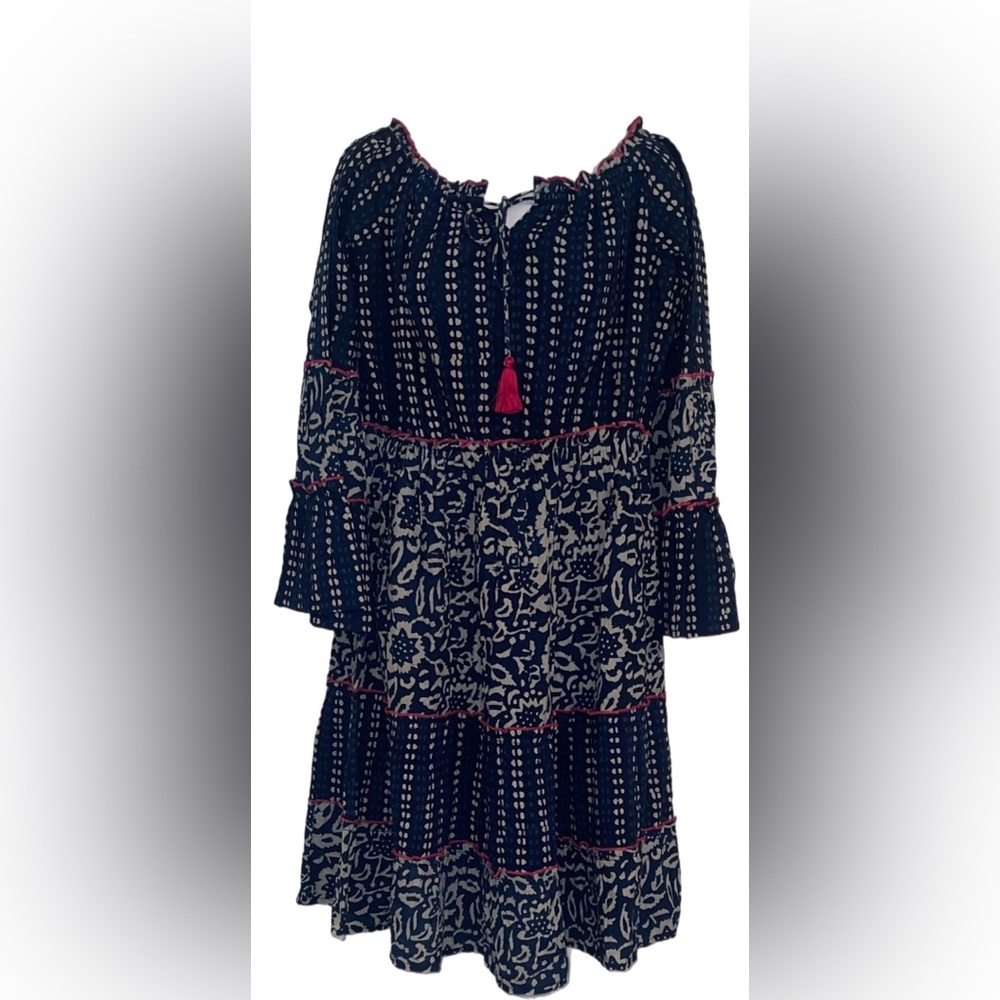 Navy and Pink Boho Dress